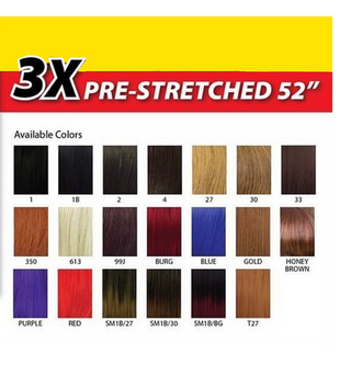 3X Pre-Stretched 52" Braiding Hair